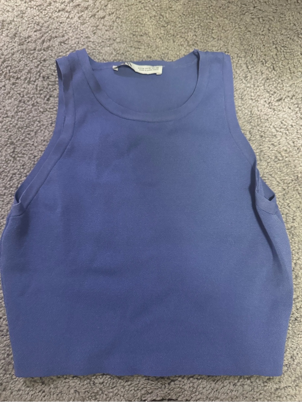 Zara Sleeveless Knit Tank Top - Periwinkle Blue